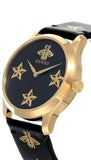 Gucci G Timeless Bee Motif Black Dial Black Leather Strap Watch For Women - YA1264055 Buy Now By Gucci