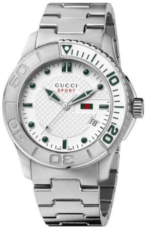 Gucci G Timeless Silver Dial Silver Steel Strap Watch For Men - YA126232 Buy Now By Gucci