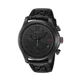 Gucci G Timeless Chronograph Black Dial Black Leather Strap Watch For Men - YA126244 Buy Now By Gucci