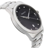 Gucci G Timeless Diamonds Black Dial Silver Steel Strap Watch For Men - YA126456 Buy Now By Gucci