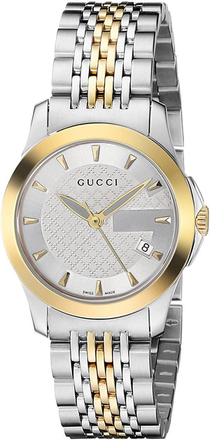 Gucci G Timeless Silver Dial Two Tone Steel Strap Watch For Women - YA126511 Buy Now By Gucci