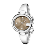 Gucci Guccissima Brown Dial Silver Steel Strap Watch For Women - YA134302 Buy Now By Gucci