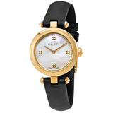 Gucci Diamantissima Mother of Pearl Dial Black Leather Strap Watch For Women - YA141505 Buy Now By Gucci