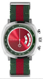 Gucci Grip Quartz Chronograph Red Dial Two Tone NATO Strap Watch for Men - YA157304 Buy Now By Gucci