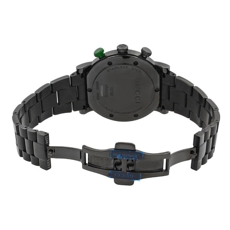 Gucci G Chrono Black Dial Black Steel Strap Watch For Men - YA101331 Buy Now By Gucci