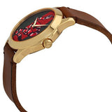 Gucci Le Marche Des Merveilles Green and Red Dial Brown Leather Strap Unisex Watch - YA1264012 Buy Now By Gucci