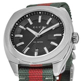 Gucci GG2570 Quartz Black Dial Green & Red Nylon Strap Watch For Men - YA142305 Buy Now By Gucci