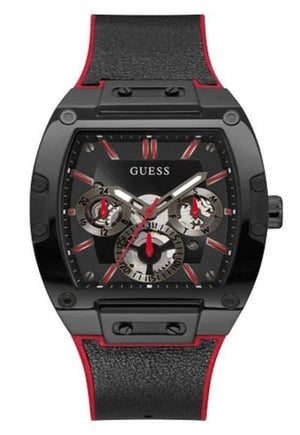 Guess Phoenix Multifunction Black Dial Black & Red Rubber Strap Watch for Men - GW0202G7 Buy Now By Guess