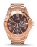 Guess BFF Multifunction Brown Dial Rose Gold Steel Strap Watch for Women - W0231L8 Buy Now By Guess