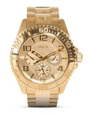 Guess BFF Multifunction Gold Dial Gold Steel Strap Watch for Men - W0231L2 Buy Now By Guess