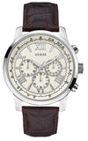 Guess Horizon Chronograph White Dial Brown Leather Strap Watch For Men - W0380G2 Buy Now By Guess
