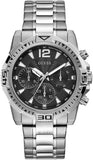 Guess Commander Chronograph Black Dial Silver Steel Strap Watch for Men - GW0056G1 Buy Now By Guess