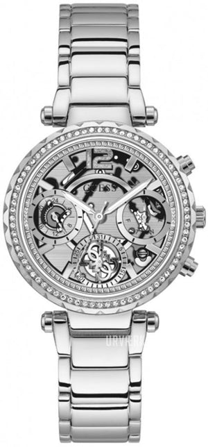 Guess Solstice Diamonds Silver Dial Silver Steel Strap Watch for Women - GW0403L1 Buy Now By Guess