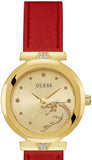 Guess Trend Dragon Gold Dial Red Leather Strap Watch For Women - GW0646L1 Buy Now By Guess