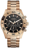 Guess Chaser Chronograph Black Dial Rose Gold Steel Strap Watch for Men - W0170G3 Buy Now By Guess