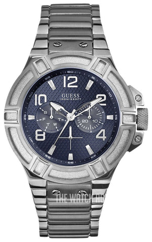 Guess Rigor Quartz Black Dial Silver Steel Strap Watch For Men - W0218G2 Buy Now By Guess