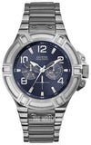 Guess Rigor Quartz Black Dial Silver Steel Strap Watch For Men - W0218G2 Buy Now By Guess
