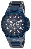 Guess Rigor Multifunction Black Dial Blue Steel Strap Watch for Men - W0218G4 Buy Now By Guess