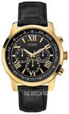 Guess Horizon Chronograph Quartz Black Dial Black Leather Strap Watch For Men - W0380G7 Buy Now By Guess