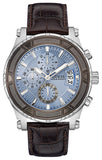 Guess Pinnacle Chronograph Quartz Blue Dial Brown Leather Strap Watch For Men - W0673G1 Buy Now By Guess