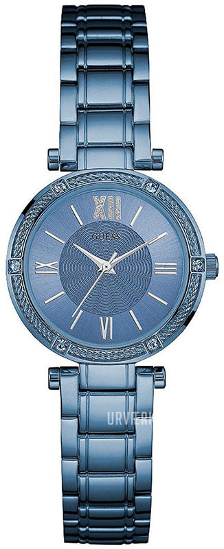 Guess Park Ave Analog Quartz Blue Dial Blue Steel Strap Watch For Women - W0767L4 Buy Now By Guess