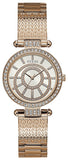 Guess Muse Quartz Silver Dial Rose Gold Steel Strap Watch For Women - W1008L3 Buy Now By Guess