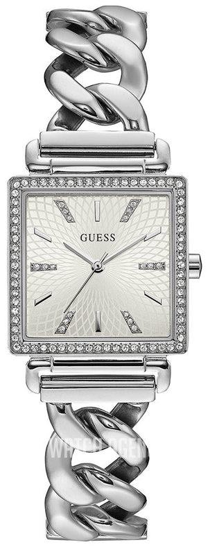 Guess Vanity Diamonds White Dial Silver Steel Strap Watch for Women - W1030L1 Buy Now By Guess