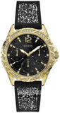 Guess Swirl Quartz Black Dial Black Silicone Strap Watch for Women - W1096L3 Buy Now By Guess