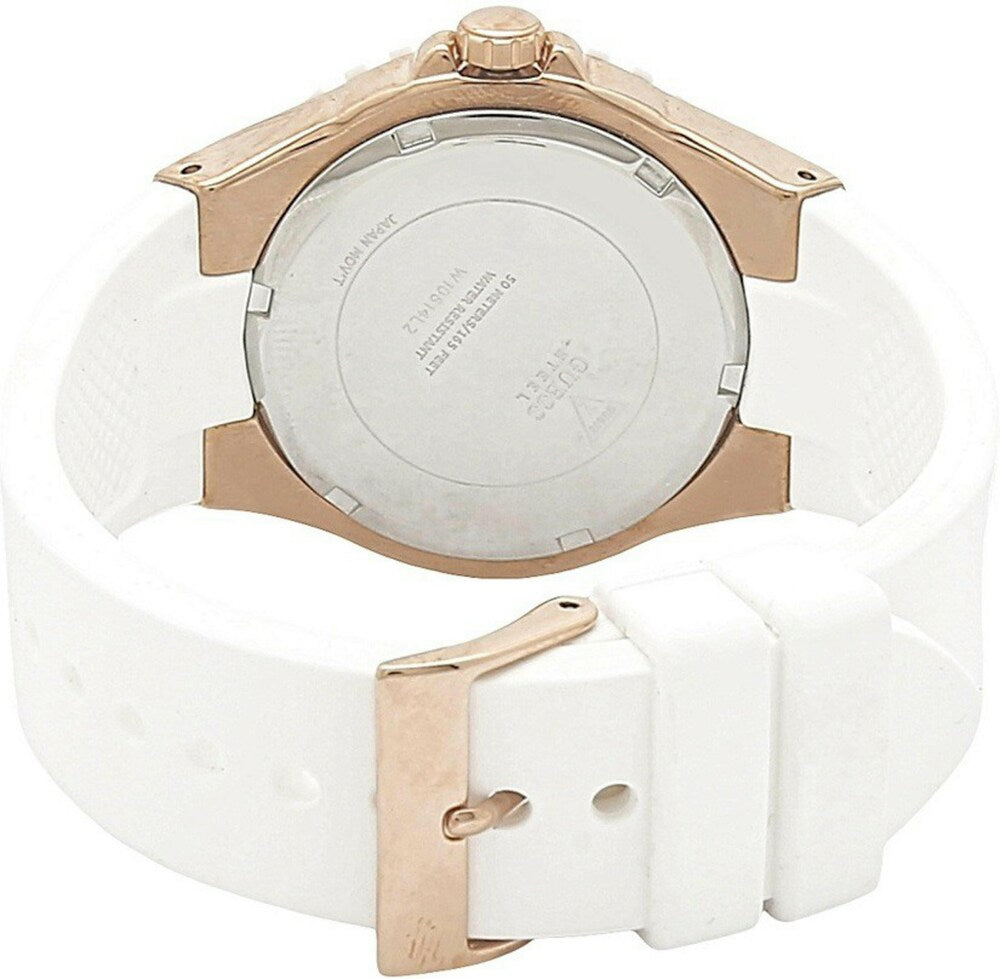 Guess Overdrive Analog White Dial White Rubber Strap Watch for Women - W10614L2 Buy Now By Guess