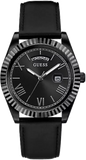 Guess Connoisseur Black Dial Black Leather Strap Watch For Men - GW0353G1 Buy Now By Guess
