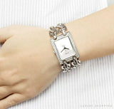 Guess Mod Heavy Metal Diamonds Silver Dial Silver Steel Strap Watch for Women - W95088L1 Buy Now By Guess