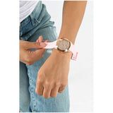 Guess Clarity Gold Dial Pink Silicone Strap Watch for Women - GW0109L2 Buy Now By Guess