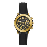 Guess Cosmic Multifunction Black Dial Black Silicone Strap Watch For Women - GW0466L1 Buy Now By Guess