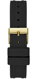 Guess Cosmo Diamonds Gold Dial Black Rubber Strap Watch for Women - GW0034L1 Buy Now By Guess