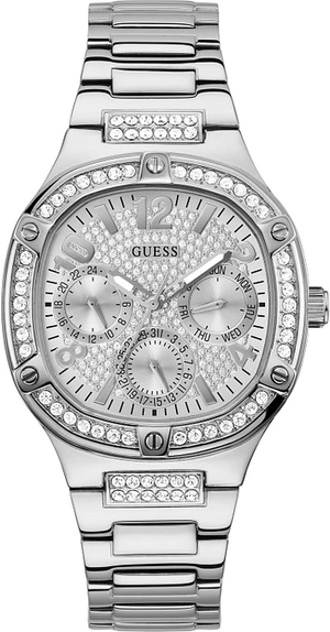 Guess Duchess Quartz Silver Dial Silver Steel Strap Watch For Women - GW0558L1 Buy Now By Guess