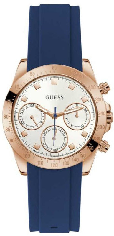 Guess Eclipse White Dial Blue Rubber Strap Watch for Women - GW0315L2 Buy Now By Guess