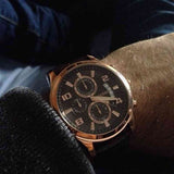 Guess Exec Chronograph Brown Dial Brown Leather Strap Watch For Men - W0076G4 Buy Now By Guess