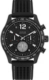 Guess Fleet Chronograph Black Dial Black Rubber Strap Watch for Men - W0971G1 Buy Now By Guess