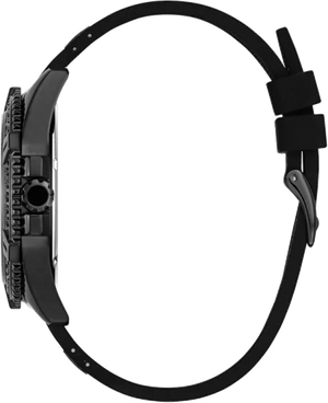 Guess Frontier Crystals Black Dial Black Silicone Strap Watch For Men - W1132G3 Buy Now By Guess