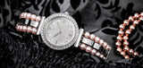 Guess Gala Diamonds Silver Dial Two Tone Steel Strap Watch for Women - GW0531L1 Buy Now By Guess