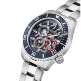 Guess Axle Multifunction Black Dial Silver Steel Strap Watch For Men - GW0488G1 Buy Now By Guess