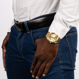 Guess Connoisseur Gold Dial Gold Steel Strap Watch for Men - GW0265G2 Buy Now By Guess