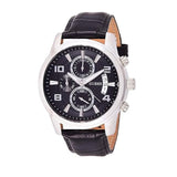 Guess Exec Chronograph Quartz Black Dial Black Leather Strap Watch for Men - W0076G1 Buy Now By Guess