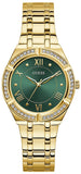 Guess Cosmo Diamonds Green Dial Gold Steel Strap Watch for Women - GW0033L8 Buy Now By Guess