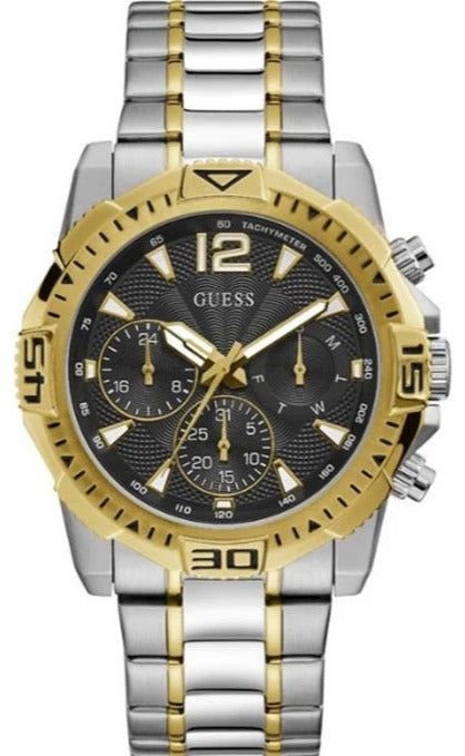 Guess Commander Chronograph Black Dial Two Tone Steel Strap Watch for Men - GW0056G4 Buy Now By Guess