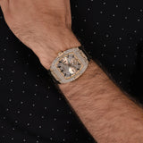 Guess Phoenix Multifunction Crystals Gold Dial Gold Steel Strap Watch For Men - GW0094G2 Buy Now By Guess