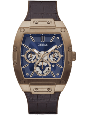 Guess Phoenix Multifunction Blue Dial Brown Leather Strap Watch for Men - GW0202G2 Buy Now By Guess