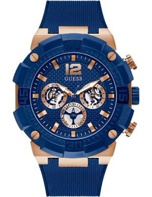 Guess Navigator Chronograph Blue Dial Blue Rubber Strap Watch for Men - GW0264G4 Buy Now By Guess