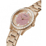 Guess Glitter Diamonds Pink Dial Rose Gold Steel Strap Watch for Women - GW0405L3 Buy Now By Guess