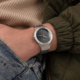 Guess Scope Black Dial Silver Steel Strap Watch for Men - GW0427G1 Buy Now By Guess